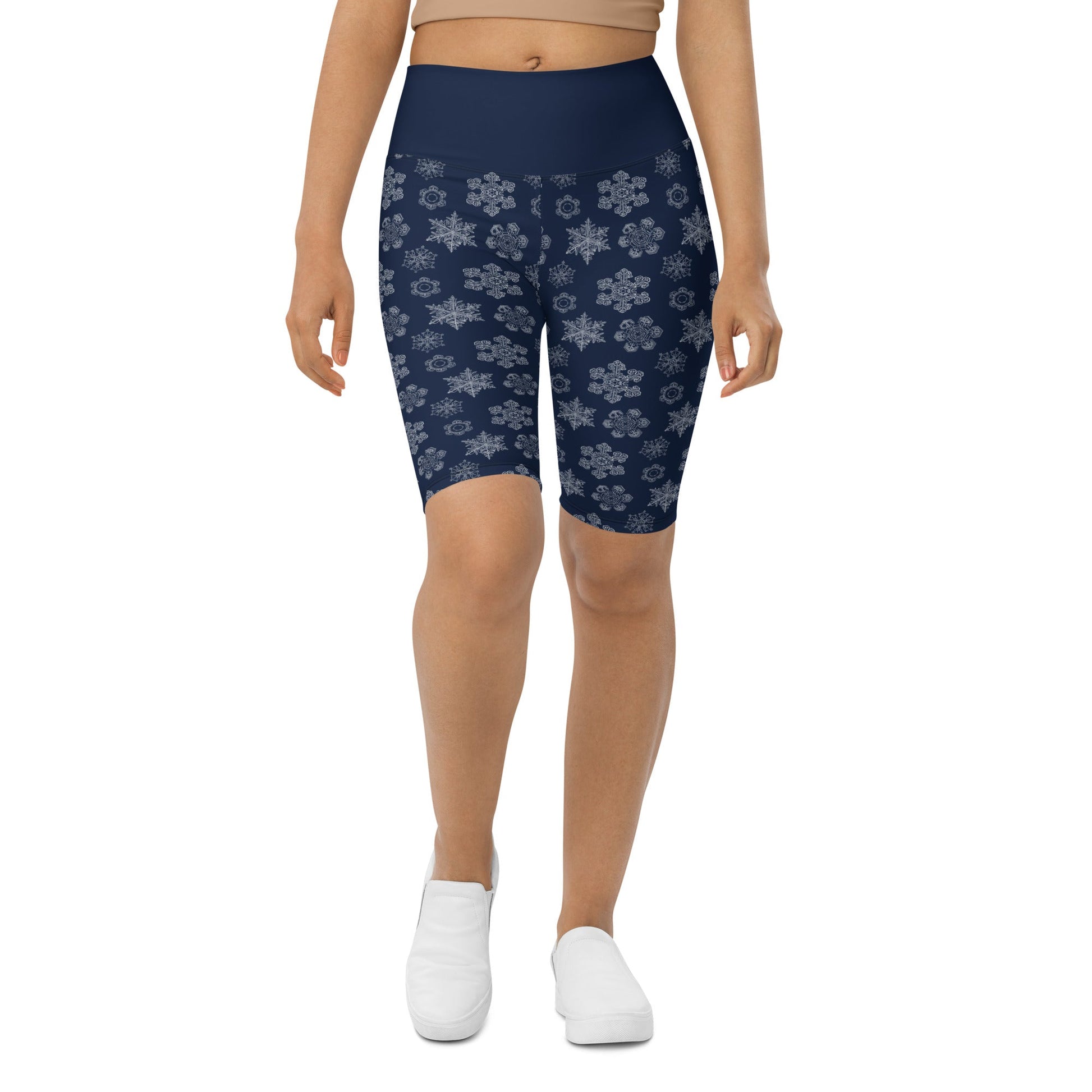 Perfectly Imperfect Snowflakes Women's Long Bike Shorts - Piste and Trail Bike Shorts