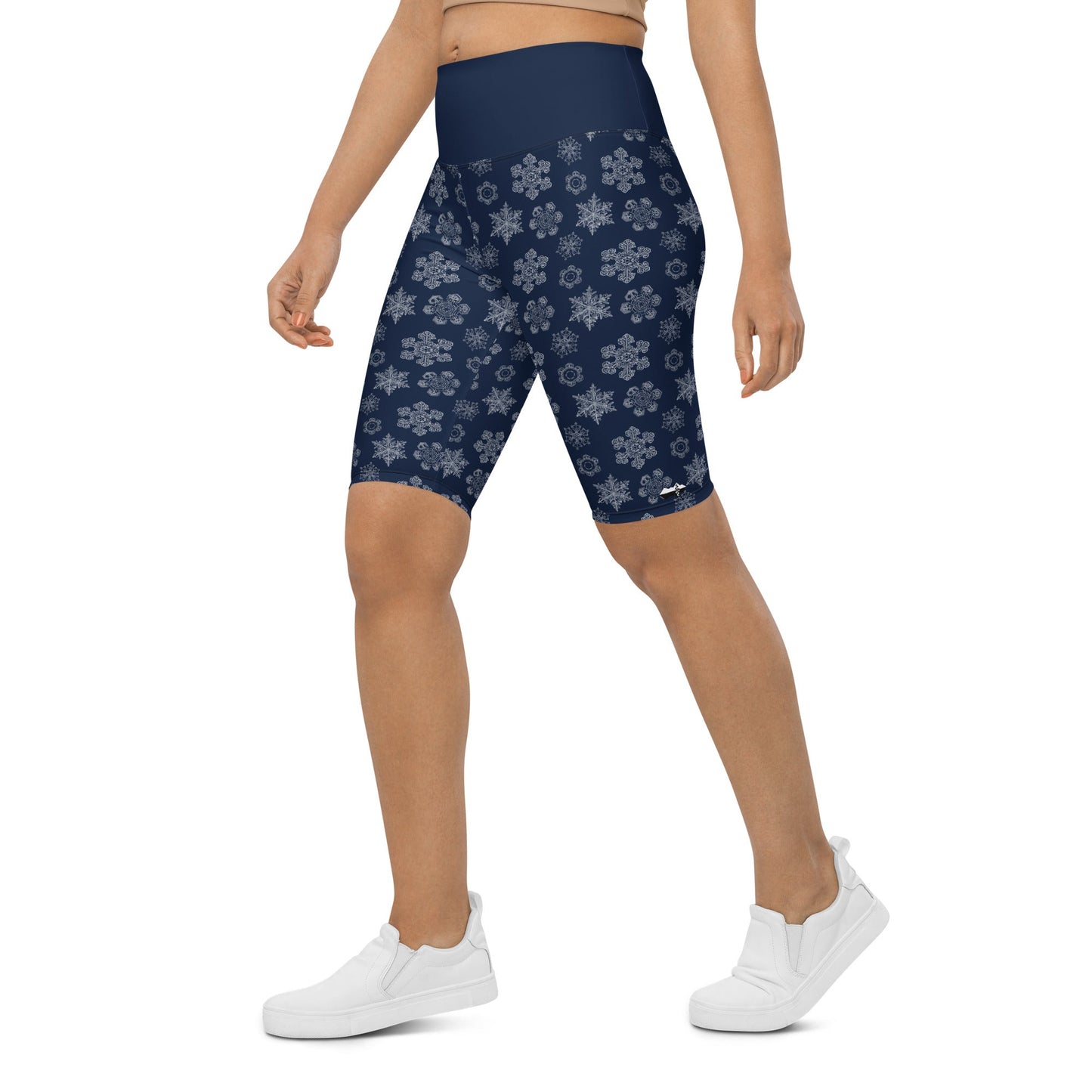 Perfectly Imperfect Snowflakes Women's Long Bike Shorts - Piste and Trail Bike Shorts