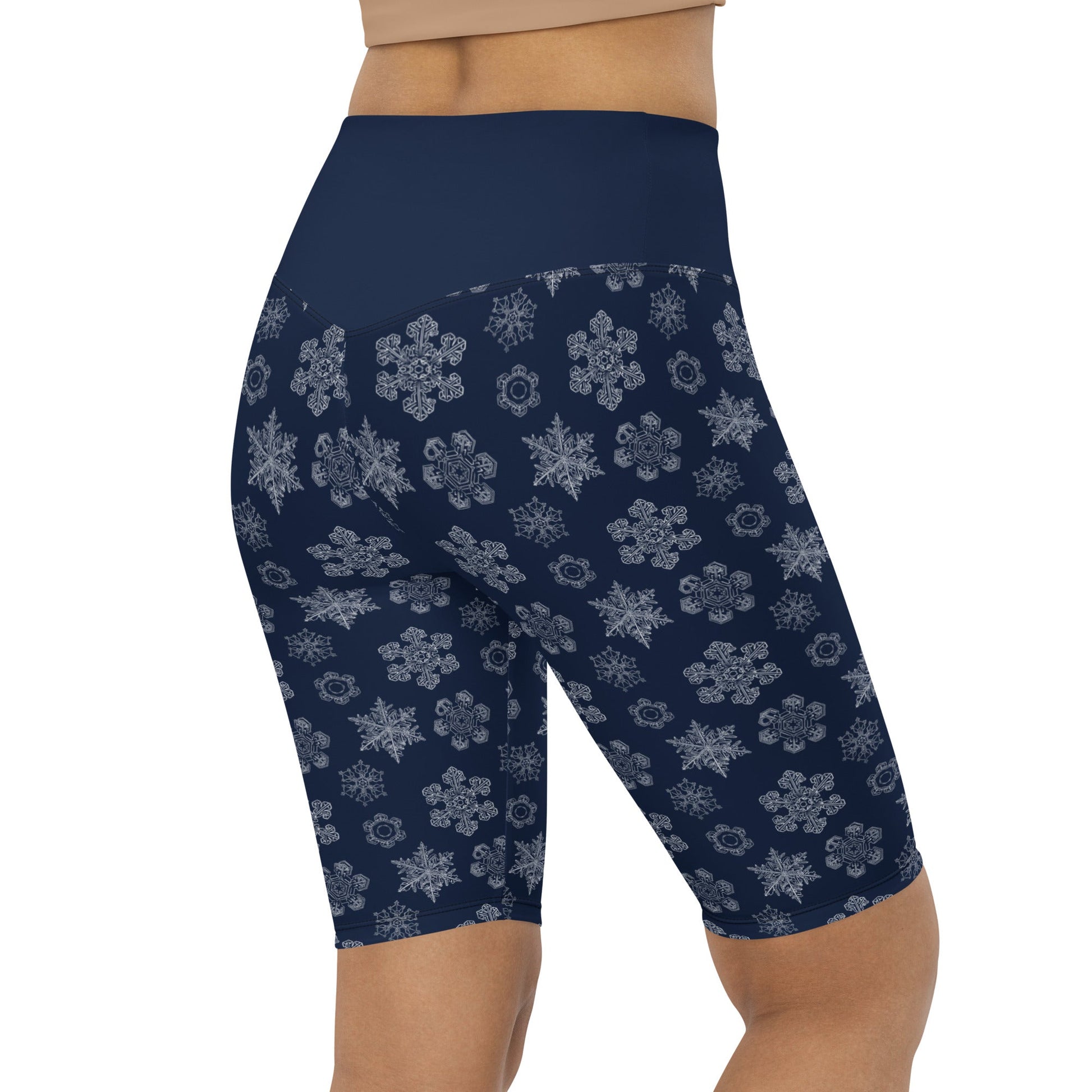 Perfectly Imperfect Snowflakes Women's Long Bike Shorts - Piste and Trail Bike Shorts