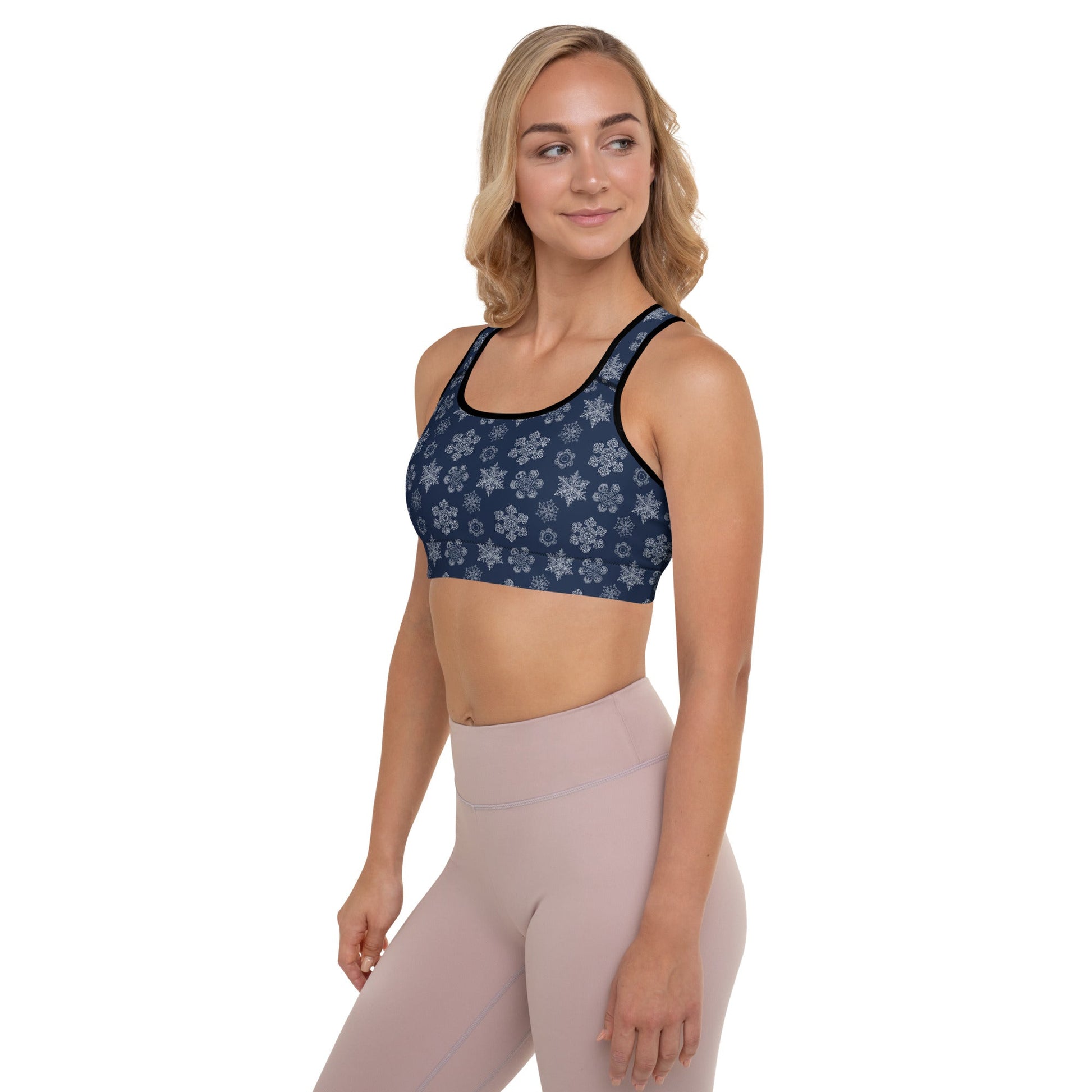 Perfectly Imperfect Snowflakes Women's Padded Sports Bra - Piste and Trail Sports Bra