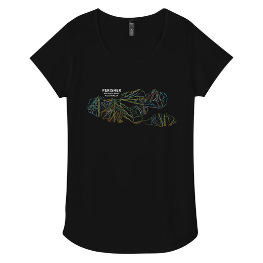 Perisher Mountain Map Women’s Tee - Piste and Trail T-Shirt