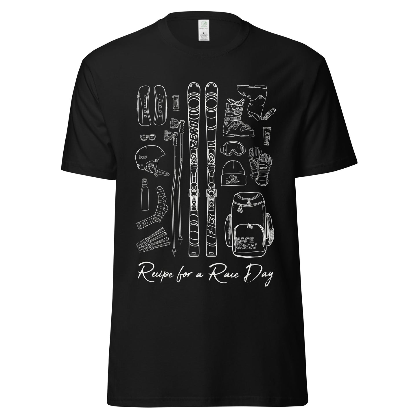 Race Day Ski Racing Recipe Organic T-Shirt - Piste and Trail T-Shirt