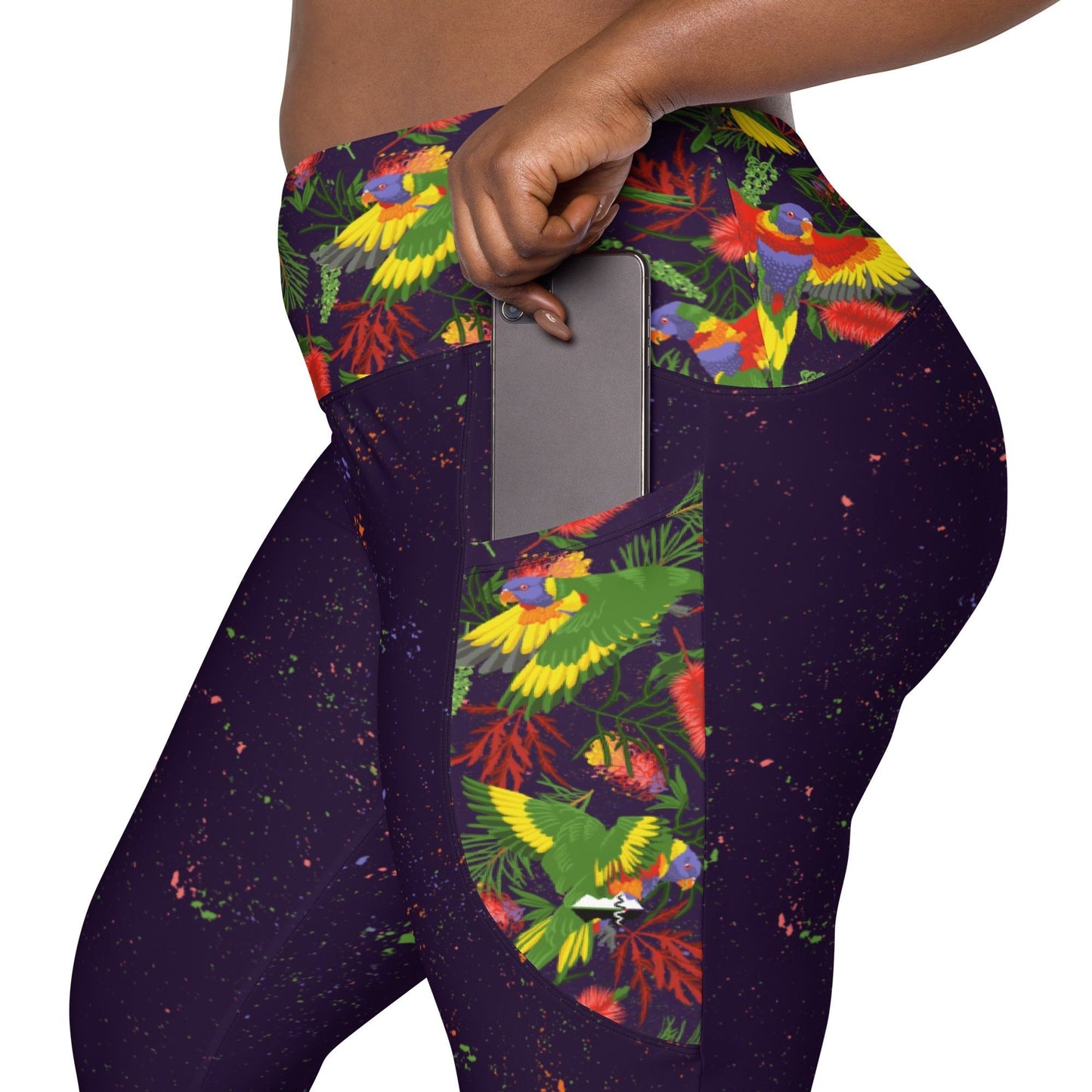 Rainbow Lorikeet Purple Curve Leggings - Piste and Trail Leggings