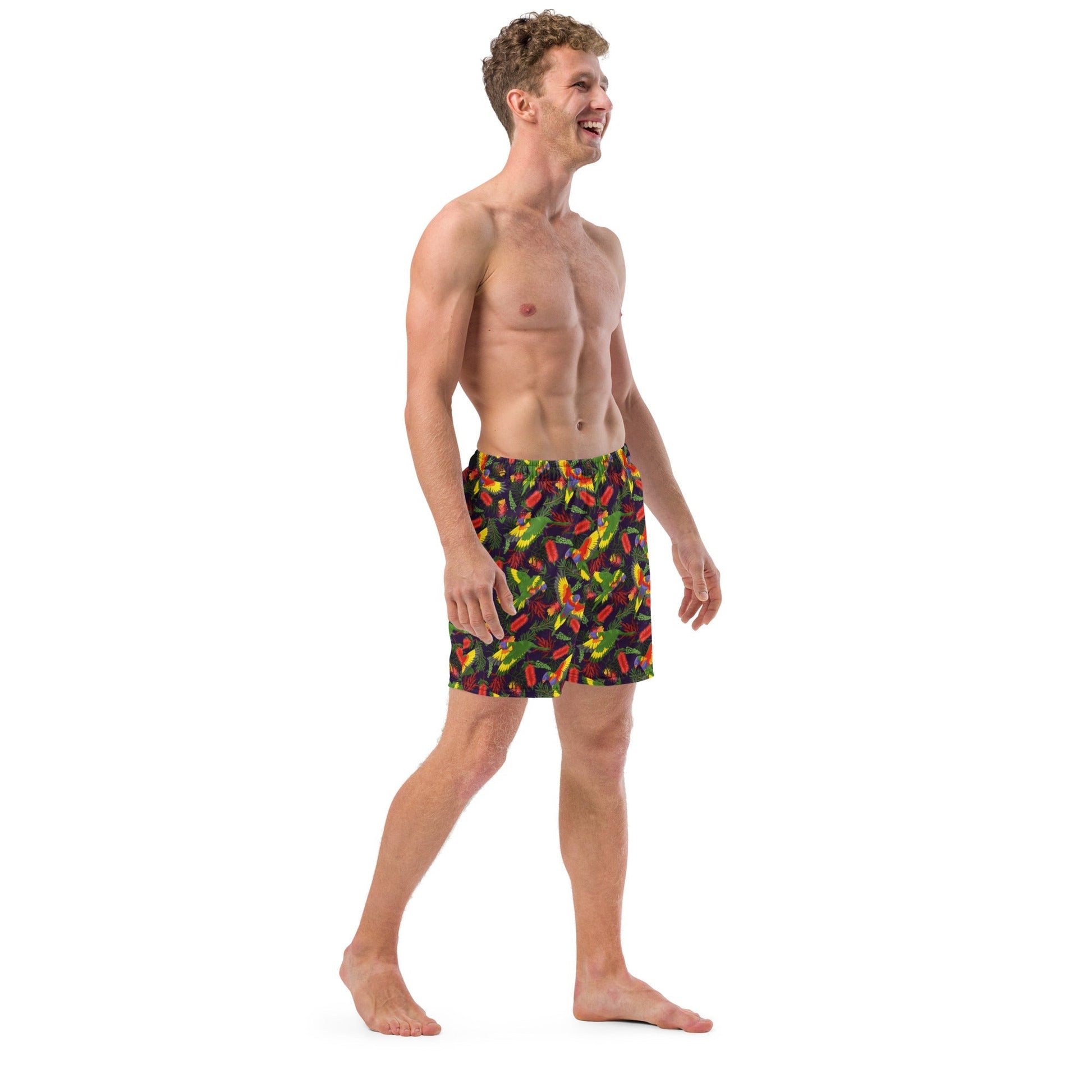 Rainbow Lorikeet UPF50+ Recycled Swim Short - Piste and Trail Board Shorts