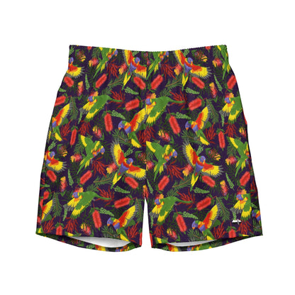 Rainbow Lorikeet UPF50+ Recycled Swim Short - Piste and Trail Board Shorts