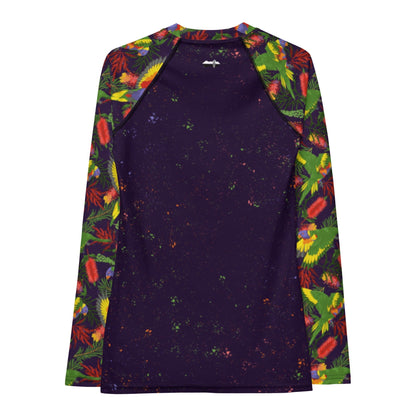 Rainbow Lorikeet UPF50+ Women's Athletic Top/Rashie - Piste and Trail Rash Guard