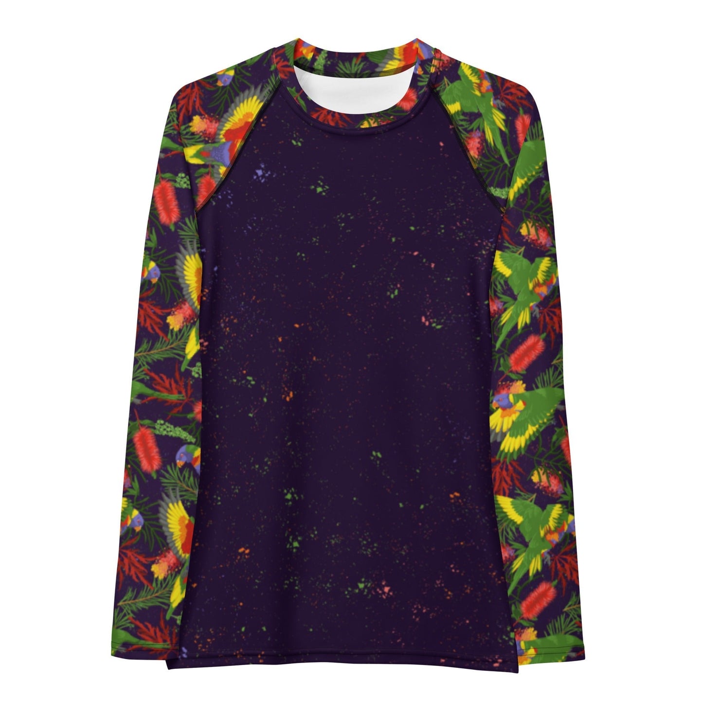 Rainbow Lorikeet UPF50+ Women's Athletic Top/Rashie - Piste and Trail Rash Guard