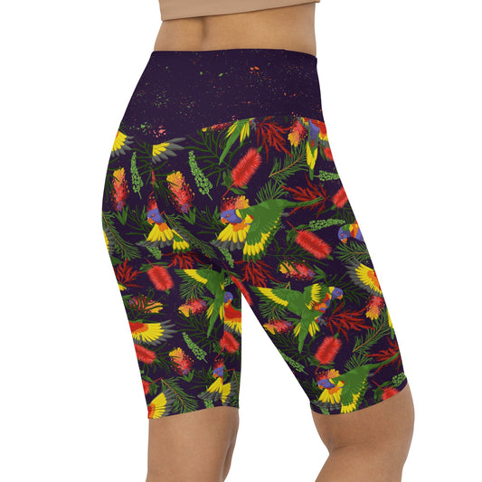 Rainbow Lorikeet Women's Long Bike Shorts - Piste and Trail Bike Shorts