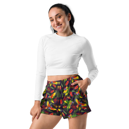 Rainbow Lorikeet Women’s Recycled Athletic Board Shorts - Piste and Trail Board Shorts