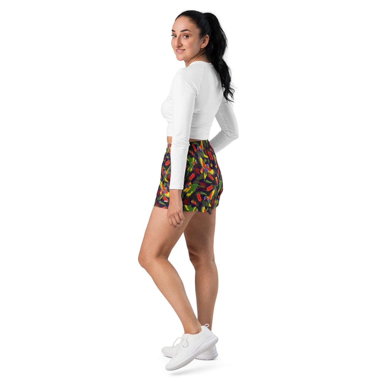 Rainbow Lorikeet Women’s Recycled Athletic Board Shorts - Piste and Trail Board Shorts