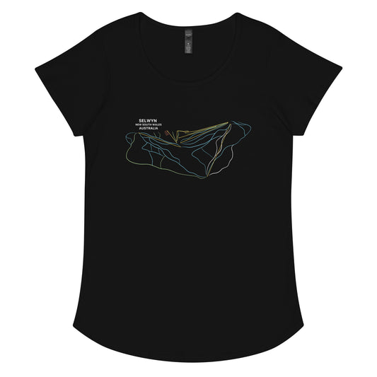 Selwyn Mountain Map Women’s Tee - Piste and Trail T-Shirt