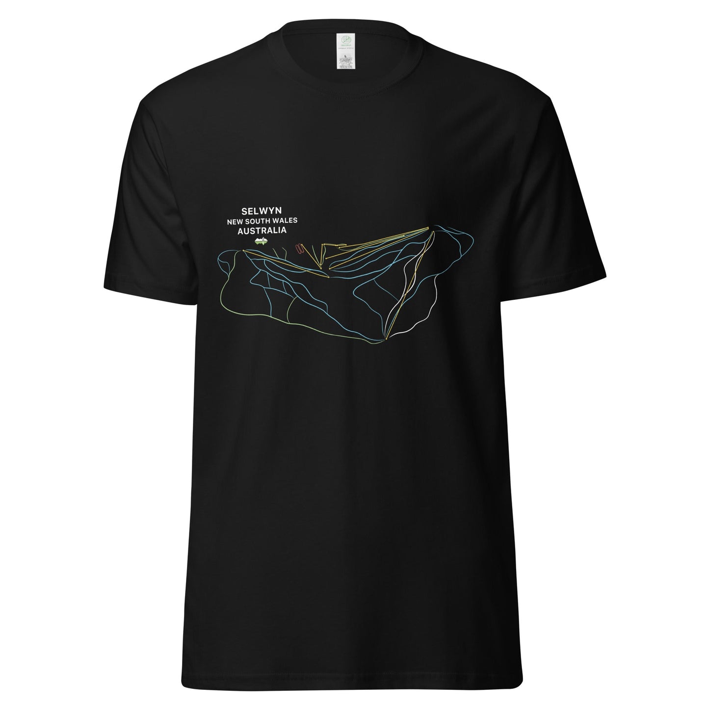 Selwyn Ski Mountain Map Organic T-shirt - Piste and Trail T-Shirt