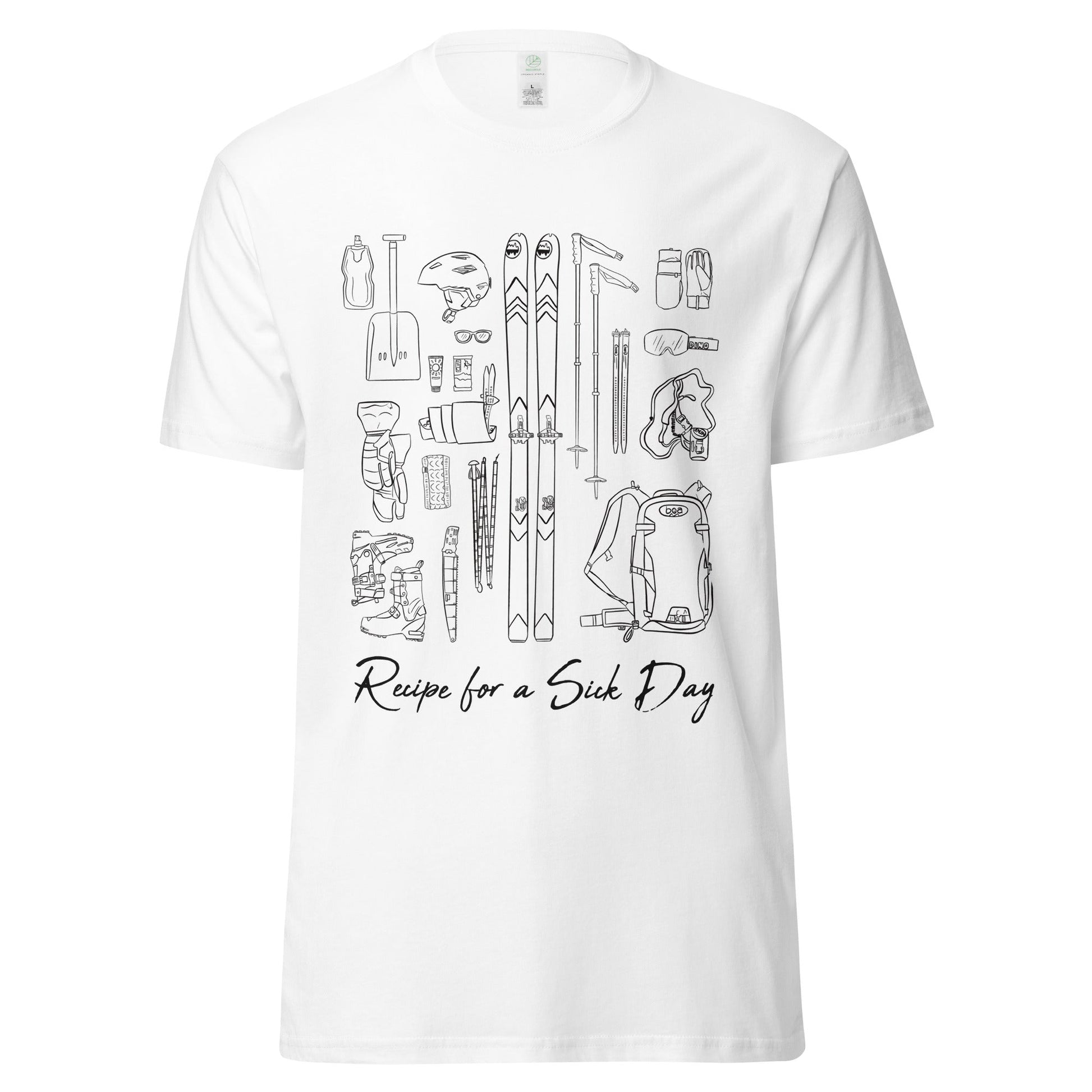 Sick Day Backcountry Skiing Recipe Organic T-shirt - Piste and Trail T-Shirt