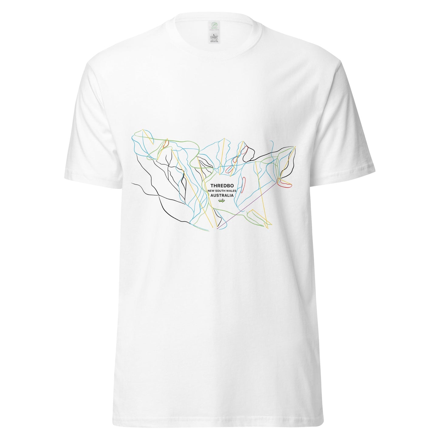 Thredbo Ski Mountain Map Organic T - shirt - Piste and Trail T - Shirt