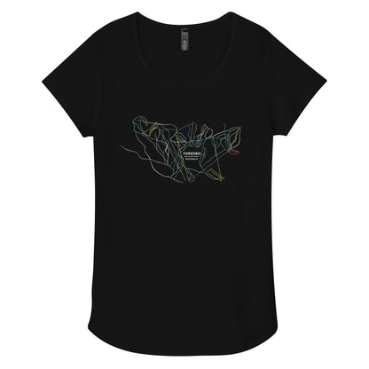 Thredbo Ski Mountain Map Women’s Tee - Piste and Trail T - Shirt