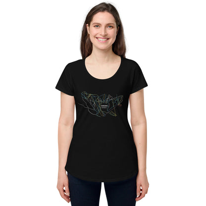 Thredbo Ski Mountain Map Women’s Tee - Piste and Trail T - Shirt